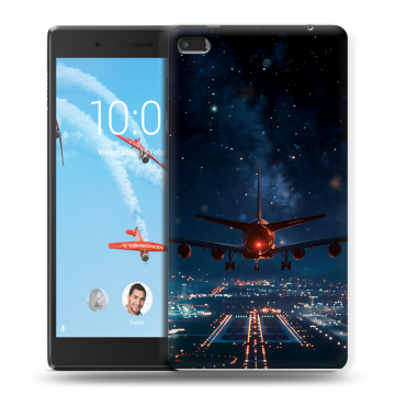 Силиконовый чехол на Lenovo Tab 4 7 Essential с принтом самолет