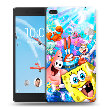 Силиконовый чехол на Lenovo Tab 4 7 Essential с принтом спанчбоб спанч боб