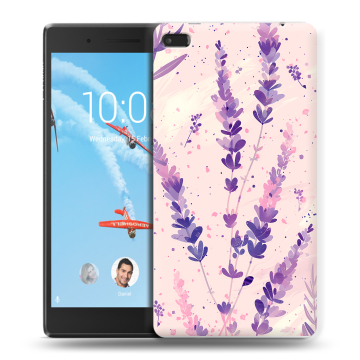 Силиконовый чехол на Lenovo Tab 4 7 Essential с принтом цветы лаванда