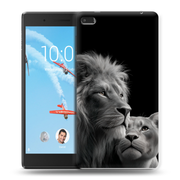 Силиконовый чехол на Lenovo Tab 4 7 Essential с принтом Лев кошки Силиконовый чехол на Lenovo Tab 4 7 Essential с принтом Лев кошки