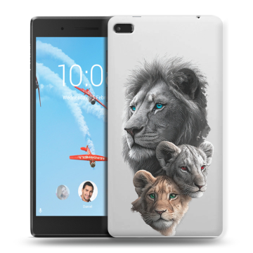 Силиконовый чехол на Lenovo Tab 4 7 Essential с принтом Львы Силиконовый чехол на Lenovo Tab 4 7 Essential с принтом Львы