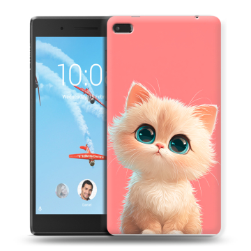 Силиконовый чехол на Lenovo Tab 4 7 Essential с принтом Розовый котенок Силиконовый чехол на Lenovo Tab 4 7 Essential с принтом Розовый котенок
