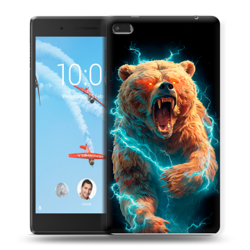 Силиконовый чехол на Lenovo Tab 4 7 Essential с принтом Медведь Силиконовый чехол на Lenovo Tab 4 7 Essential с принтом Медведь