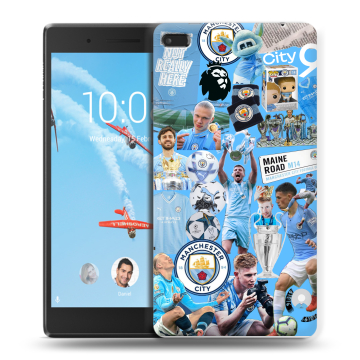 Силиконовый чехол на Lenovo Tab 4 7 Essential с принтом Man City Манчестер Сити