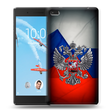 Силиконовый чехол на Lenovo Tab 4 7 Essential с принтом Флаг России