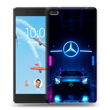 Силиконовый чехол на Lenovo Tab 4 7 Essential с принтом Mercedes Мерседес