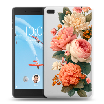 Силиконовый чехол на Lenovo Tab 4 7 Essential с принтом цветы