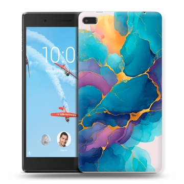 Силиконовый чехол на Lenovo Tab 4 7 Essential с принтом Мрамор блестки