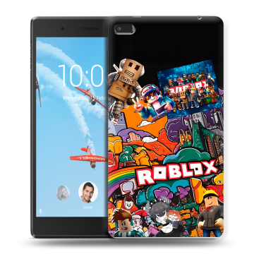 Силиконовый чехол на Lenovo Tab 4 7 Essential с принтом Roblox Роблокс