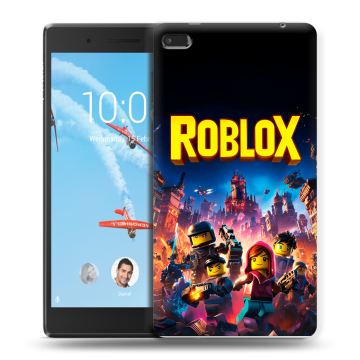Силиконовый чехол на Lenovo Tab 4 7 Essential с принтом Roblox Роблокс