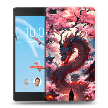 Силиконовый чехол на Lenovo Tab 4 7 Essential с принтом Дракон Японский
