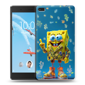 Силиконовый чехол на Lenovo Tab 4 7 Essential с принтом Спанч боб Спанчбоб
