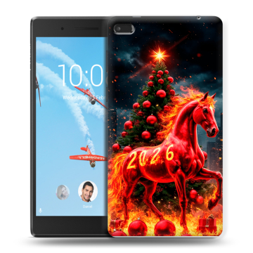 Силиконовый чехол на Lenovo Tab 4 7 Essential с принтом Новый год