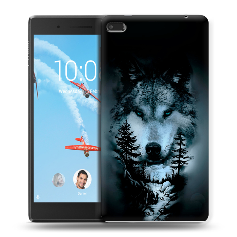 Силиконовый чехол на Lenovo Tab 4 7 Essential с принтом Лесной волк Силиконовый чехол на Lenovo Tab 4 7 Essential с принтом Лесной волк