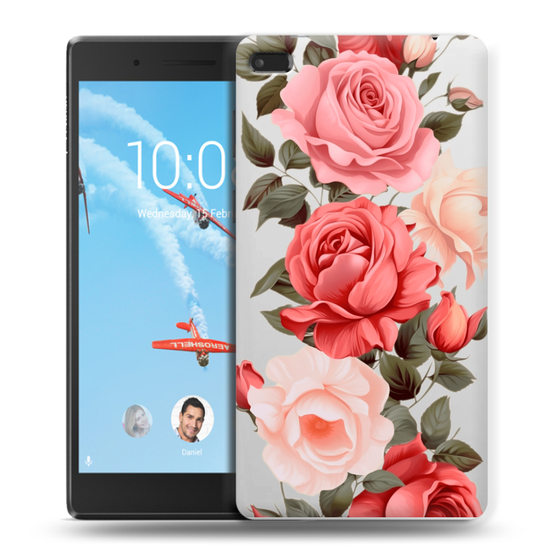Силиконовый чехол на Lenovo Tab 4 7 Essential с принтом Розы Силиконовый чехол на Lenovo Tab 4 7 Essential с принтом Розы