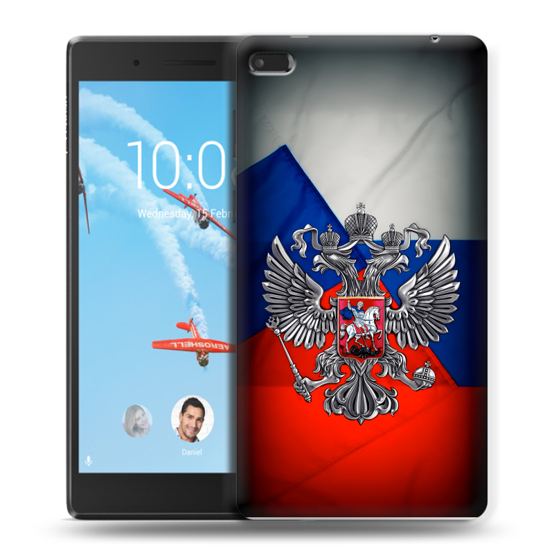 Силиконовый чехол на Lenovo Tab 4 7 Essential с принтом Флаг России Силиконовый чехол на Lenovo Tab 4 7 Essential с принтом Флаг России