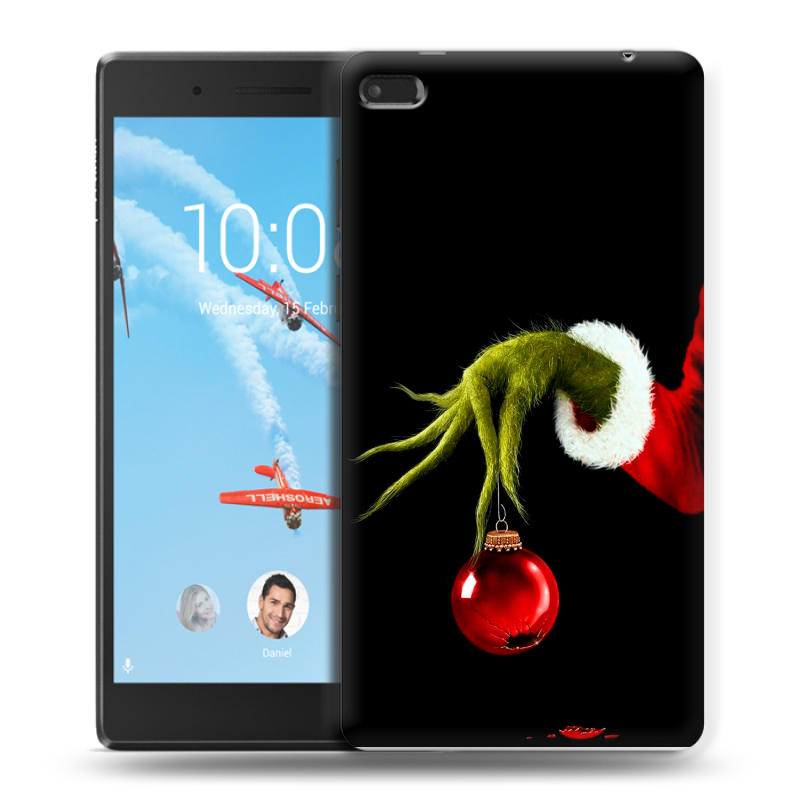 Силиконовый чехол на Lenovo Tab 4 7 Essential с принтом Новый год Гринч Силиконовый чехол на Lenovo Tab 4 7 Essential с принтом Новый год Гринч