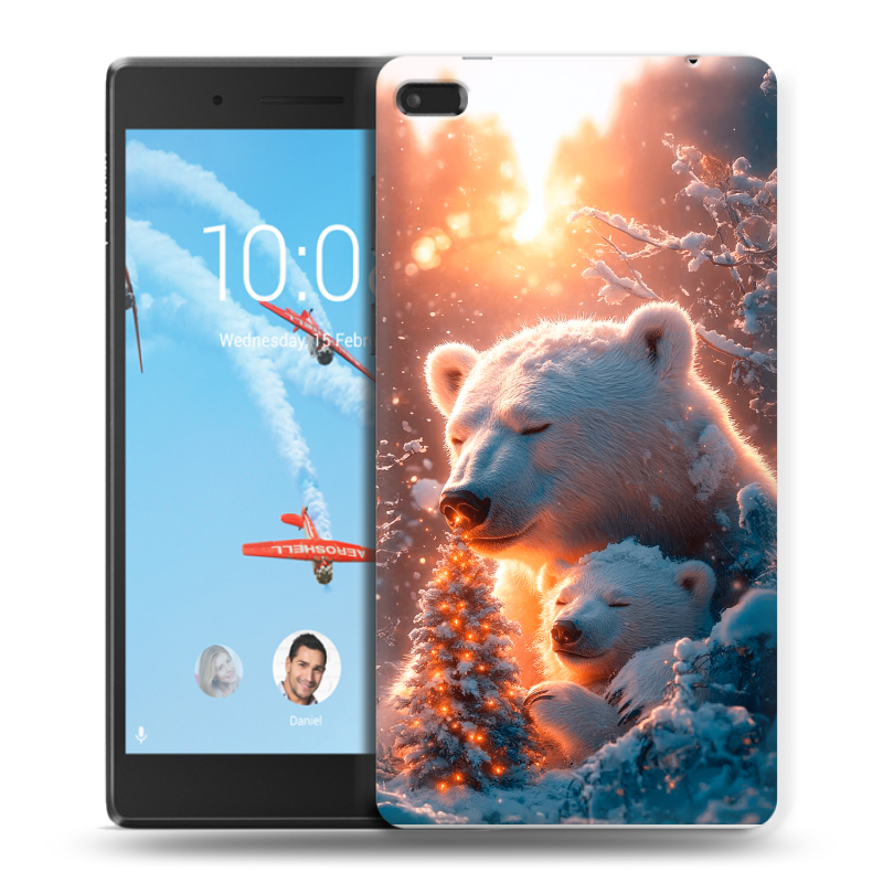 Силиконовый чехол на Lenovo Tab 4 7 Essential с принтом Новый год Силиконовый чехол на Lenovo Tab 4 7 Essential с принтом Новый год