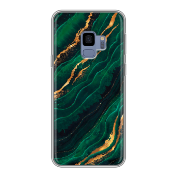 Силиконовый чехол на Samsung Galaxy S9 с принтом Мрамор зеленое золото Силиконовый чехол на Samsung Galaxy S9 с принтом Мрамор зеленое золото
