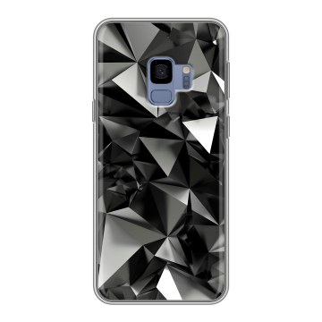 Силиконовый чехол на Samsung Galaxy S9 с принтом Черные кристаллы Силиконовый чехол на Samsung Galaxy S9 с принтом Черные кристаллы