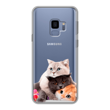 Силиконовый чехол на Samsung Galaxy S9 с принтом Кошки Силиконовый чехол на Samsung Galaxy S9 с принтом Кошки