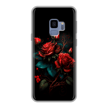 Силиконовый чехол на Samsung Galaxy S9 с принтом Розы красные