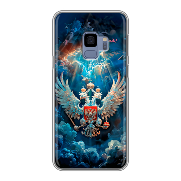 Силиконовый чехол на Samsung Galaxy S9 с принтом Герб флаг России Силиконовый чехол на Samsung Galaxy S9 с принтом Герб флаг России