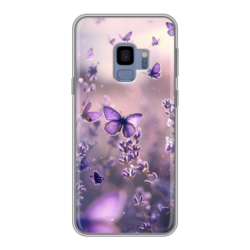 Силиконовый чехол на Samsung Galaxy S9 с принтом бабочки и лаванда