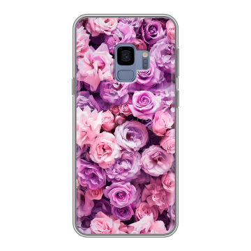 Силиконовый чехол на Samsung Galaxy S9 с принтом лавандовые розы Силиконовый чехол на Samsung Galaxy S9 с принтом лавандовые розы