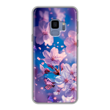 Силиконовый чехол на Samsung Galaxy S9 с принтом цветы бабочки Силиконовый чехол на Samsung Galaxy S9 с принтом цветы бабочки