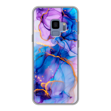 Силиконовый чехол на Samsung Galaxy S9 с принтом синий мрамор Силиконовый чехол на Samsung Galaxy S9 с принтом синий мрамор