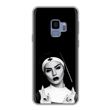 Силиконовый чехол на Samsung Galaxy S9 с принтом монашка Силиконовый чехол на Samsung Galaxy S9 с принтом монашка