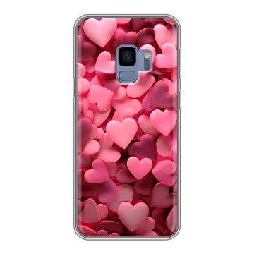 Силиконовый чехол на Samsung Galaxy S9 с принтом розовые сердечки Силиконовый чехол на Samsung Galaxy S9 с принтом розовые сердечки