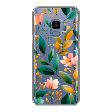 Силиконовый чехол на Samsung Galaxy S9 с принтом Цветы паттерн Силиконовый чехол на Samsung Galaxy S9 с принтом Цветы паттерн
