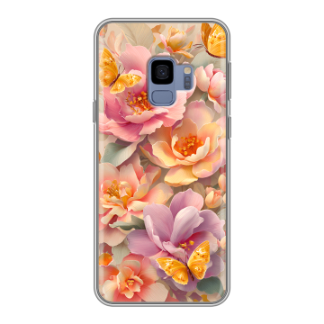 Силиконовый чехол на Samsung Galaxy S9 с принтом Цветы и бабочки Силиконовый чехол на Samsung Galaxy S9 с принтом Цветы и бабочки