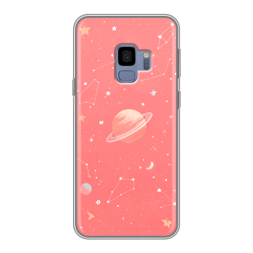 Силиконовый чехол на Samsung Galaxy S9 с принтом Розовый космос Силиконовый чехол на Samsung Galaxy S9 с принтом Розовый космос