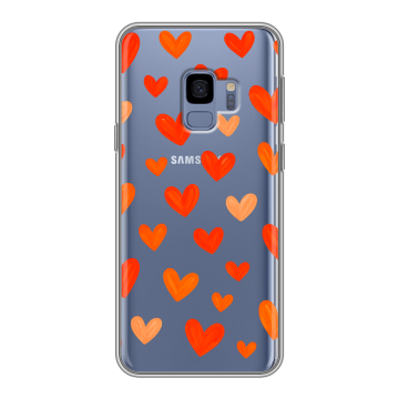 Силиконовый чехол на Samsung Galaxy S9 с принтом Сердечки Силиконовый чехол на Samsung Galaxy S9 с принтом Сердечки