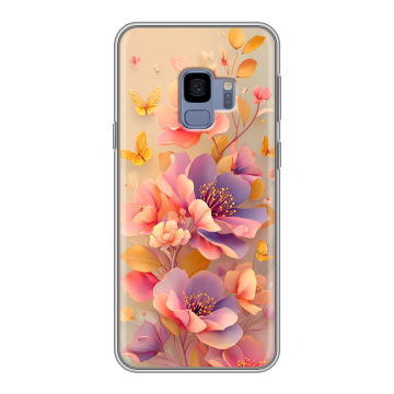 Силиконовый чехол на Samsung Galaxy S9 с принтом Цветы и бабочки Силиконовый чехол на Samsung Galaxy S9 с принтом Цветы и бабочки