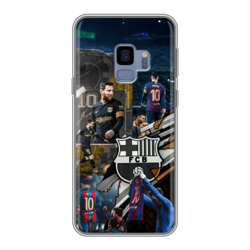 Силиконовый чехол на Samsung Galaxy S9 с принтом Messi Barcelona