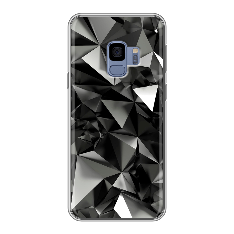 Силиконовый чехол на Samsung Galaxy S9 с принтом Черные кристаллы Силиконовый чехол на Samsung Galaxy S9 с принтом Черные кристаллы