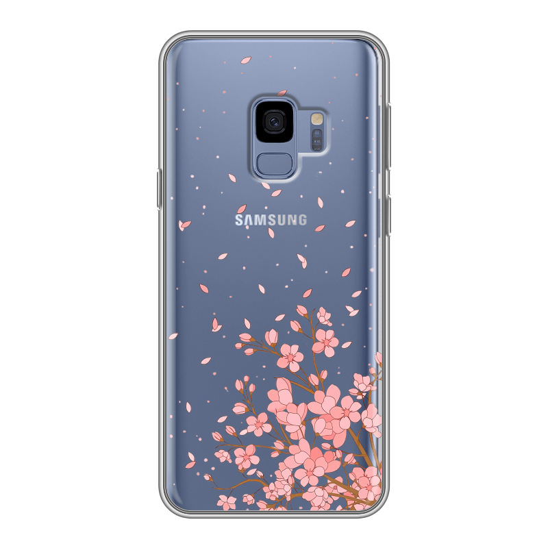 Силиконовый чехол на Samsung Galaxy S9 с принтом Ветка сакуры Силиконовый чехол на Samsung Galaxy S9 с принтом Ветка сакуры