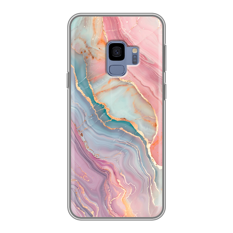 Силиконовый чехол на Samsung Galaxy S9 с принтом розовый мрамор Силиконовый чехол на Samsung Galaxy S9 с принтом розовый мрамор