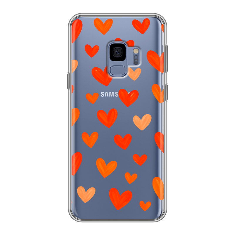Силиконовый чехол на Samsung Galaxy S9 с принтом Сердечки Силиконовый чехол на Samsung Galaxy S9 с принтом Сердечки