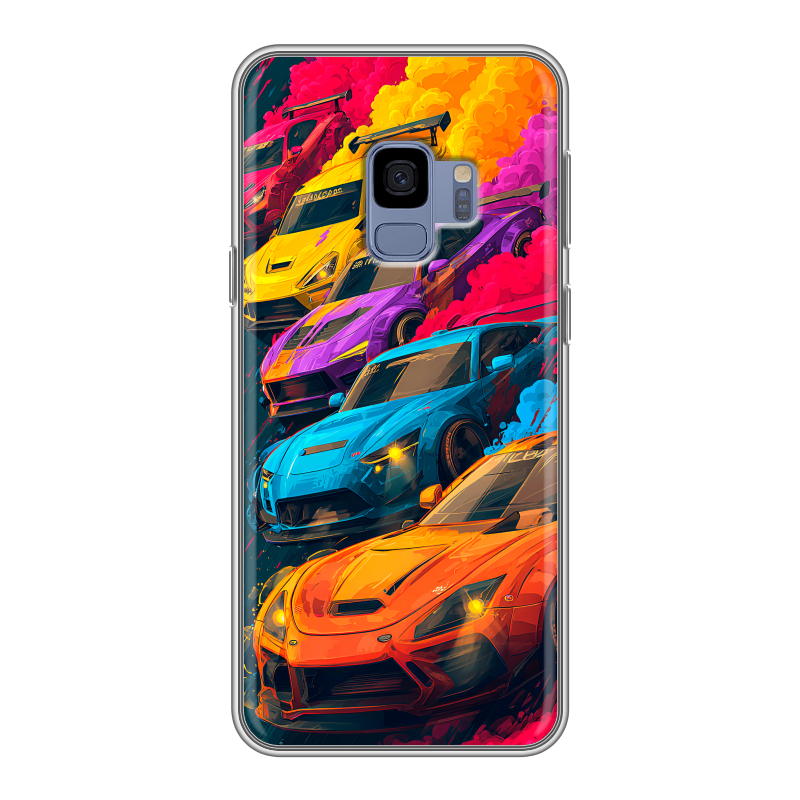 Силиконовый чехол на Samsung Galaxy S9 с принтом Тачки Силиконовый чехол на Samsung Galaxy S9 с принтом Тачки