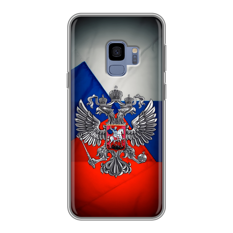 Силиконовый чехол на Samsung Galaxy S9 с принтом Флаг России Силиконовый чехол на Samsung Galaxy S9 с принтом Флаг России