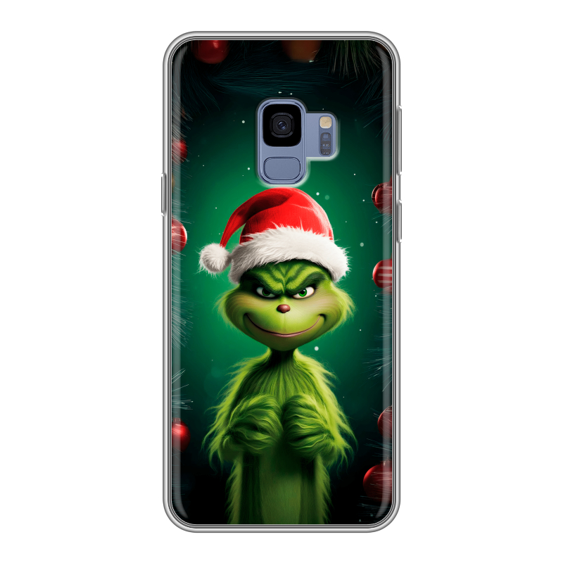 Силиконовый противоударный чехол на Samsung Galaxy S9 с принтом Гринч Новый год Рождество Силиконовый противоударный чехол на Samsung Galaxy S9 с принтом Гринч Новый год Рождество