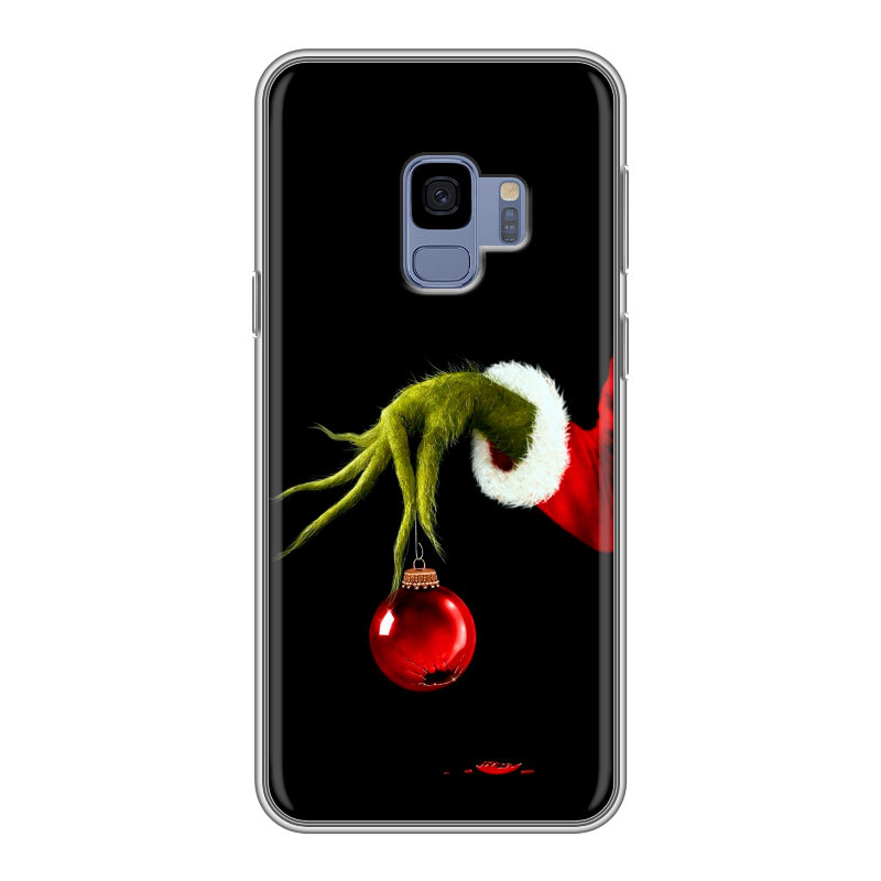 Силиконовый противоударный чехол на Samsung Galaxy S9 с принтом Новый год Гринч Силиконовый противоударный чехол на Samsung Galaxy S9 с принтом Новый год Гринч
