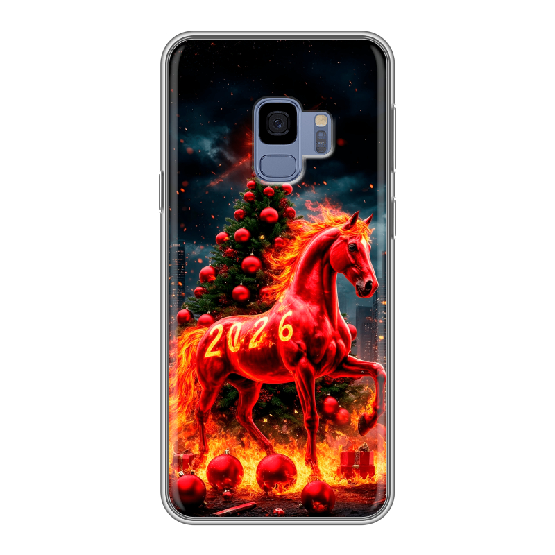 Силиконовый противоударный чехол на Samsung Galaxy S9 с принтом Новый год Силиконовый противоударный чехол на Samsung Galaxy S9 с принтом Новый год