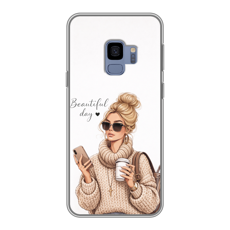 Силиконовый противоударный чехол на Samsung Galaxy S9 с принтом женский Силиконовый противоударный чехол на Samsung Galaxy S9 с принтом женский