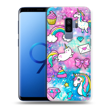 Силиконовый чехол на Samsung Galaxy S9 Plus с принтом Единороги